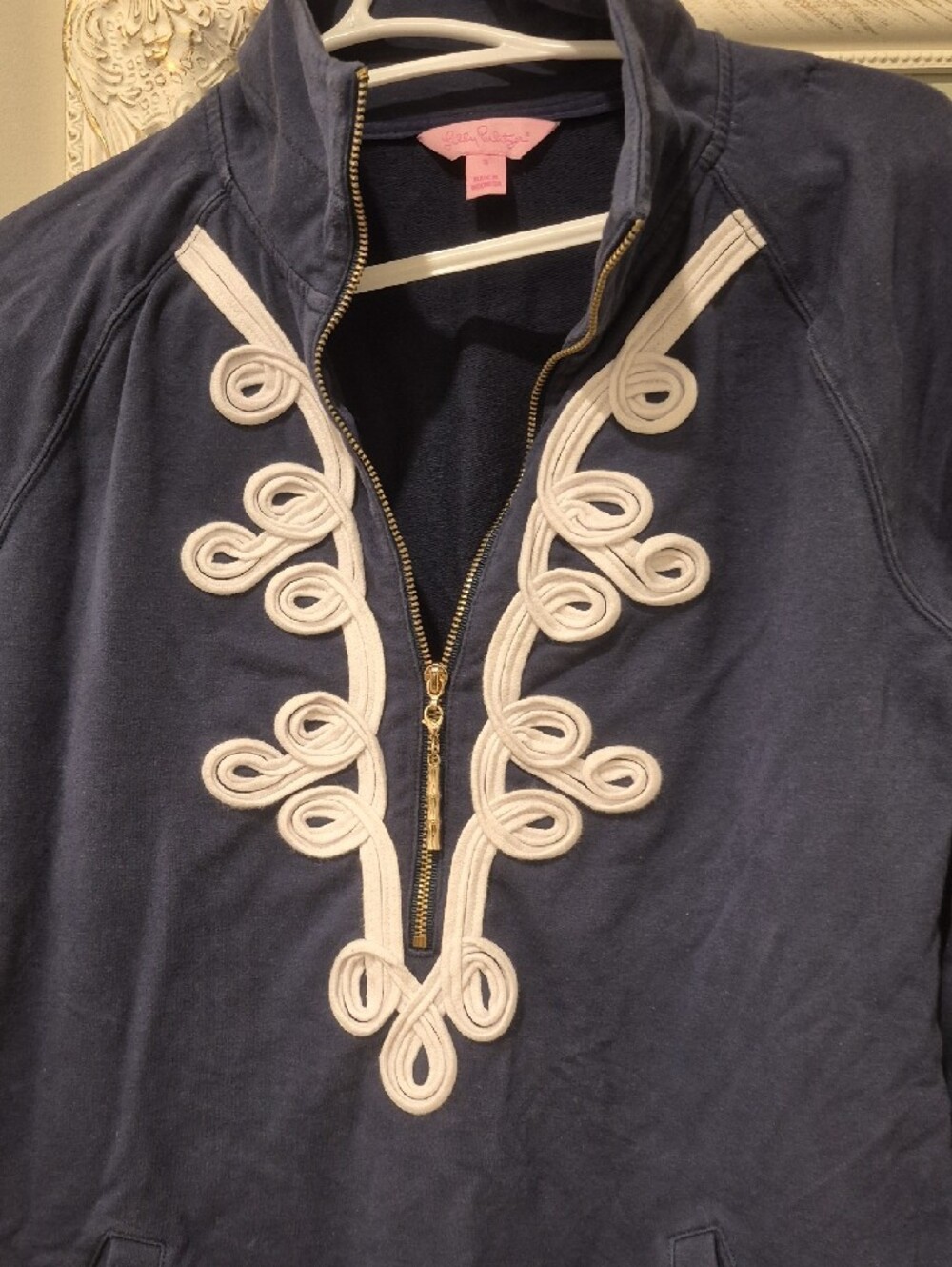 Lilly Pulitzer Navy Knit Dress with White Trim - Picture 3 of 3